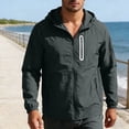 thumbnail image 2 of Afuyipoi Sun Protection Cardigan for Men,Breathable UPF50+ Protection Summer Hooded Athletic Jackets Dark Gray 2XL, 2 of 9