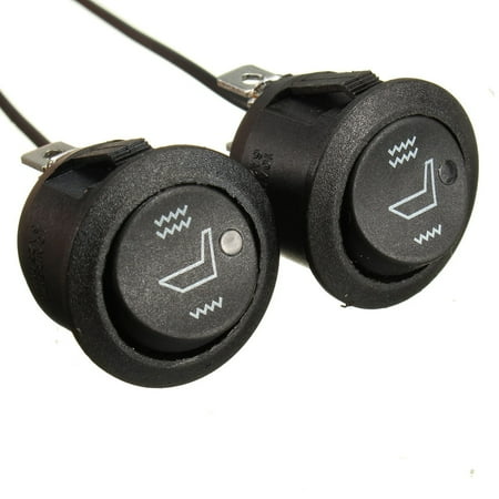 Heated Seat Cushion Electric 2x Round Seat Heater Heated Heat Rocker Switch High Low ON OFF Control Car Truck SUV Boat RV Motorcycle 3 Pin US ()