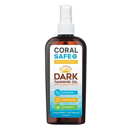 Coral Safe Tanning Oil - All Natural, Waterproof and Reef Safe, 8 fl