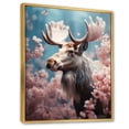 thumbnail image 2 of Designart "A Spring Awakening The Graceful Pink Moose I" Animals Floater Framed Canvas Art Print, 2 of 7