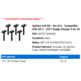thumbnail image 2 of Ignition Coil Kit - Set of 6 - Compatible with 2011 - 2017 Dodge Charger 3.6L V6 2012 2013 2014 2015 2016, 2 of 2