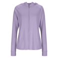 thumbnail image 5 of Women's Hooded Lightweight Full-Zip Sun Jacket - UPF 50+ Long Sleeve Athletic Hoodie, Outdoor Running & Hiking Windbreaker Purple XL, 5 of 6