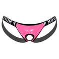 thumbnail image 3 of Lencería para hombre, aspecto mojado, bolsa para bultos, bragas de látex con recortes, suspensorio de cintura baja, tanga, ropa interior, calzoncillos con cintura con letras, 3 of 5
