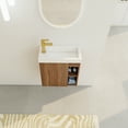 thumbnail image 4 of 20" Floating Wall-Mounted Bathroom Vanity with White Resin Sink & Soft-Close Cabinet Door, Walnut, 4 of 11