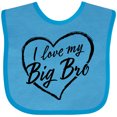 thumbnail image 3 of Inktastic I Love My Big Bro in Black Chalk Heart Boys or Girls Baby Bib, 3 of 4