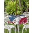 thumbnail image 2 of Outdoor Tablecloth with Umbrella Hole and Zipper, Happy Birthday Round Table Cloth 54 Inch Waterproof Tablecloth, Red Dress Crown Carriage Flowers Butterfly Picnic Table Cover for Patio Camping, 2 of 7