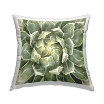 Stupell Industries Blooming Succulent Leaves Square Decorative Printed Throw Pillow, 18 x 18,