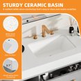 thumbnail image 5 of Craftian 40 inch Wall Mounted Bathroom Vanity 2 Doors & 2 Drawers, Floating Bathroom Cabinet, Gray, 5 of 10