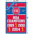 thumbnail image 3 of NBA Detroit Pistons - Champions 17 Wall Poster with Pushpins, 22.375" x 34", 3 of 4