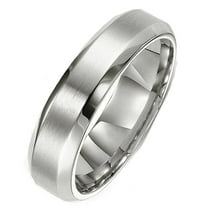 Gemini His or Her Comfort-Fit Beveled Edge Edge Plain Wedding Band Titanium Rings Width 5mm Valentine's Day Gift