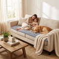 thumbnail image 6 of decorUhome Couch Covers for 2 Cushion Couch Sofa, Non Slip Fuzzy Couch Covers for Pets, Washable Slipcover for Dogs(Grey, 27.6" x 59"), 6 of 10