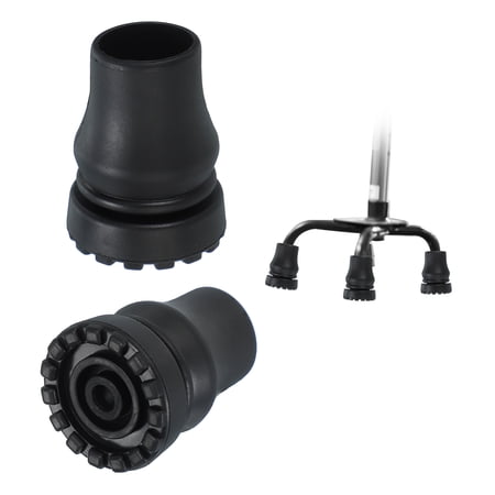 Uxcell Quad Cane Tips Non-Slip Rubber Walking Cane Accessories Replacement Foot for Standing Stick 7/8 inch