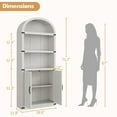 thumbnail image 5 of TROPOW Bookcase with Doors Arched Bookshelf 71.65in Tall Bookcase Farmhouse Cabinet with Shelves Wooden Bookshelves for Home Office, Living Room,White, 5 of 8