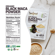 Sunfood Superfoods Black Maca Root Organic Superfood Powder with Vitamins & Calcium, 4 Oz