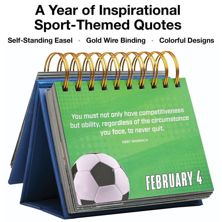 Daily Flip Calendar With Inspirational Quotes - Perpetual Motivational Desk Calendar With Easel Stand