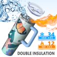 thumbnail image 5 of Butterfly Gift 40oz Tumbler with Handle and Straw, Large Capacity Travel Cup for Hot & Cold Drinks, Double Walled Vacuum Insulated Cup, Butterfly Lover Birthday Gifts for Women Girls, 5 of 6