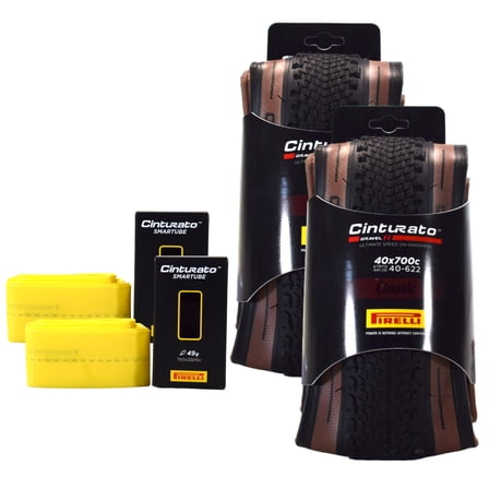 Pirelli Cinturato GRAVEL H Classic 35-622 (700x35c) Gravel Bicycle Tire   SmarTUBE 33/45-622 Presta 60mm - 2 Pack