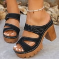 thumbnail image 2 of Pandaie Platform Wedge Sandals for Women 2026 Dressy Summer Chunky Heels Casual Hollow out Open Toe Comfortable Work Dress Pumps Shoes Black Size 7.5, 2 of 8