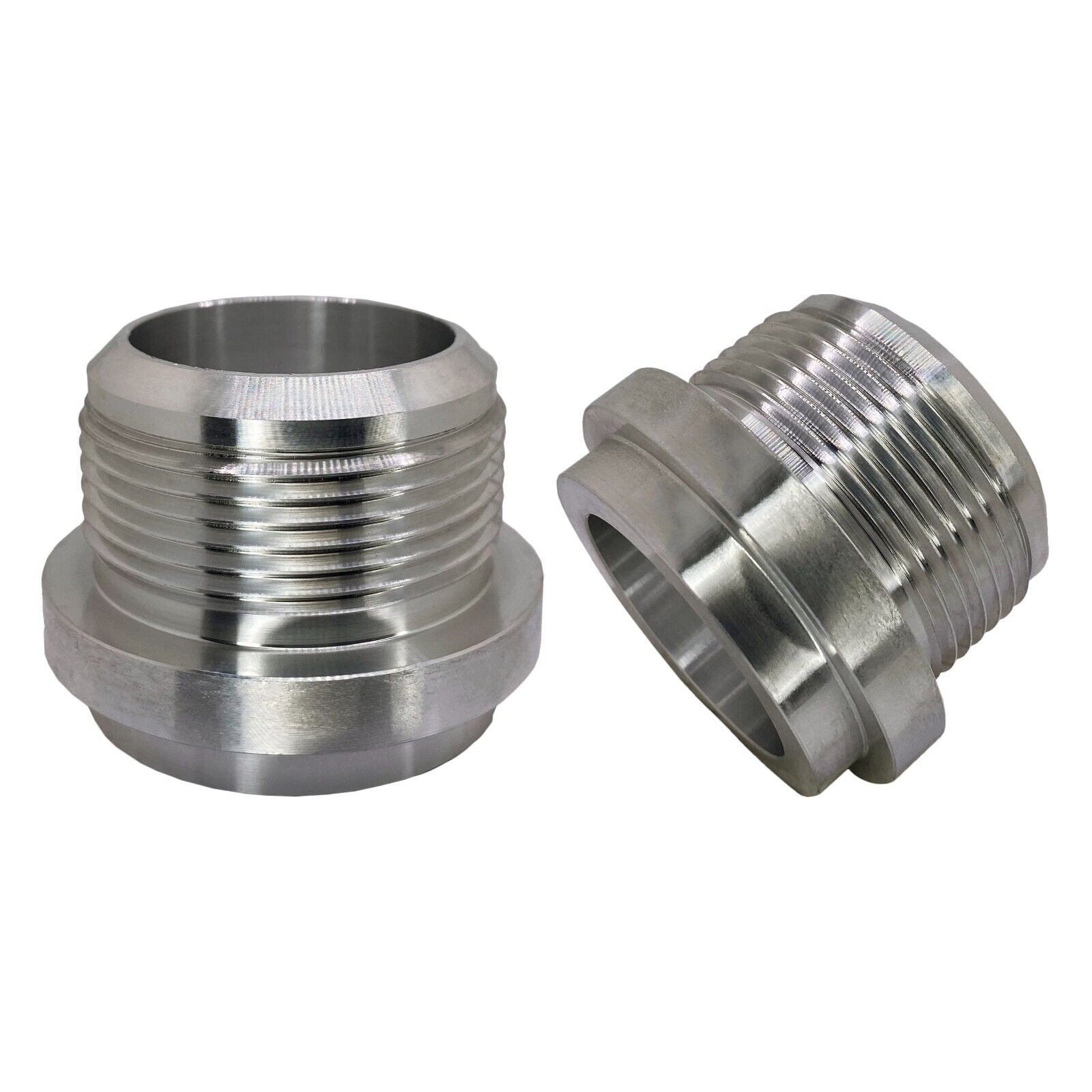 2 Pcs 3/8" NPT Female Stainless Steel Weld-On Bung Fittings - 304 SS, Stepped Weld End