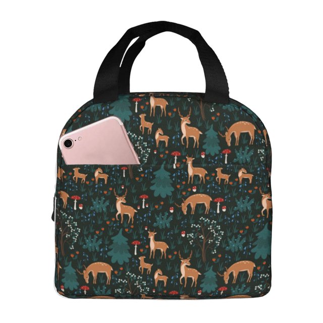 Disketp Deers In The Forest for Insulated Lunch Bag for Women and Men, Perfect for Work, Hiking, Picnic