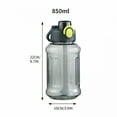 thumbnail image 2 of ACDANC 2026 New 850Ml Water Bottle with Straw, Half Gallon Wide Mouth Portable Large Plastic Bottle Leak Proof Sports Cup Big Travel Mugs with Scale Strap, Volume 0.23 Gal/28.7Oz, 2 of 7