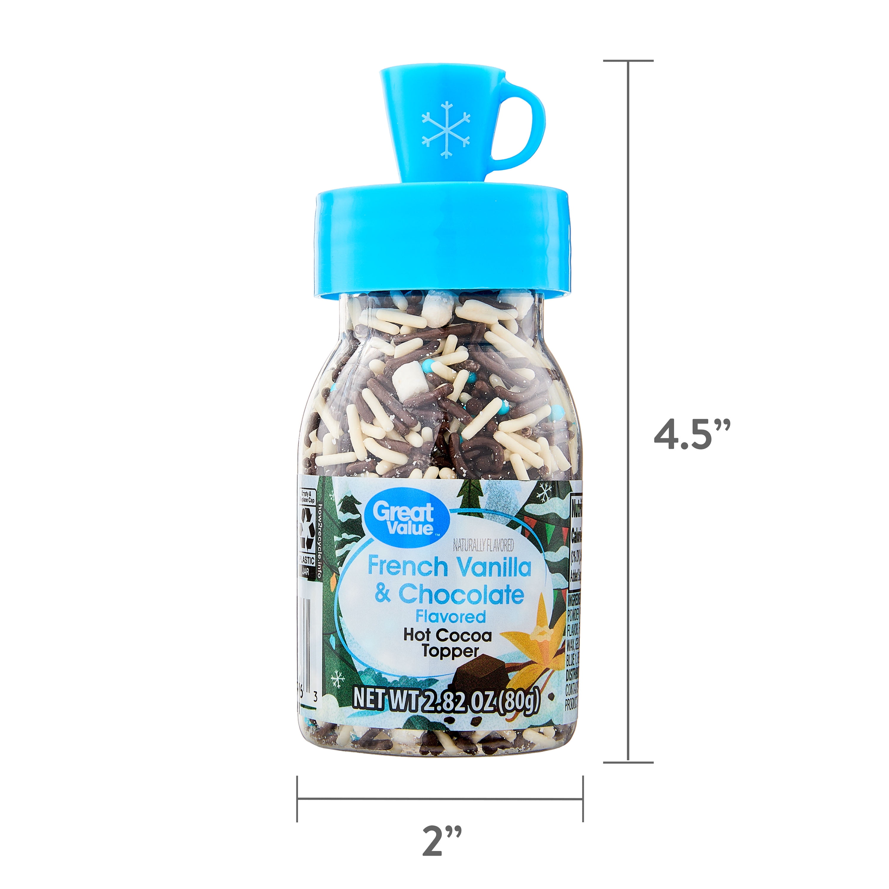 Great Value French Vanilla & Chocolate Hot Cocoa Topper Mix, 2.82 oz