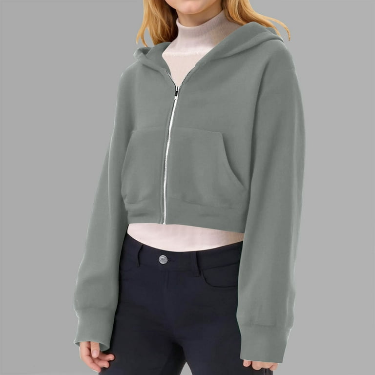 Jinhomg Plus Size Zip Up Hoodies for Girls Long Sleeve