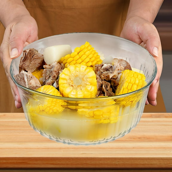 OFFIGAM Transparent Glass Casserole Dish with Lid, High Borosilicate Glass Bakeware for Kitchen Cooking and Serving