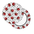 thumbnail image 2 of Disketp Red Ladybugs On Black Dotted Funda Redonda para Taburete, Funda de Cojín para Silla de Bar Suave y Elástica-14 inch, 2 of 7