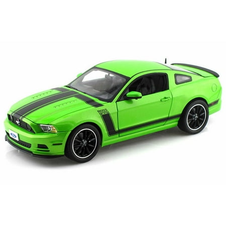302 Mustang Engine - 2013 Ford Mustang Boss 302, Green w/ Black Stripes - Shelby SC453 - 1/18 Scale Diecast Model Toy Car