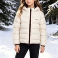 thumbnail image 2 of Fesfesfes Kids Unisex Hooded Puffer Jacket Full Zip Winter Warm Quilted Coat with Contrast Zipper and Pockets for Toddler Boys Girls Ages 1-10 Years, 2 of 9