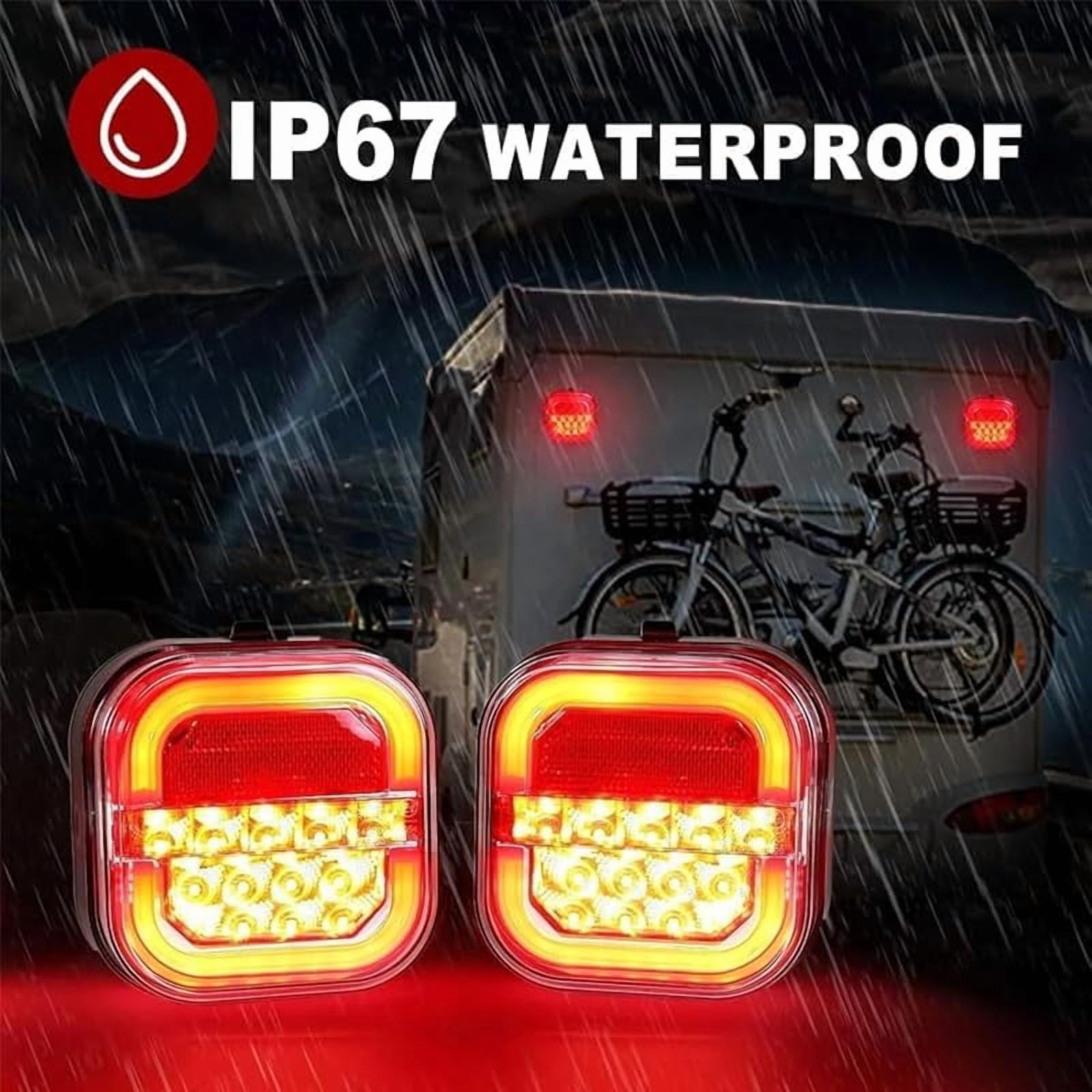 Wireless Led Trailer Lights Magnetic, 2025 New Rechargeable 24v Led Wireless Trailers Lights Magnetic Kit for Truck Rv Camper Boat Caravan (1Set)