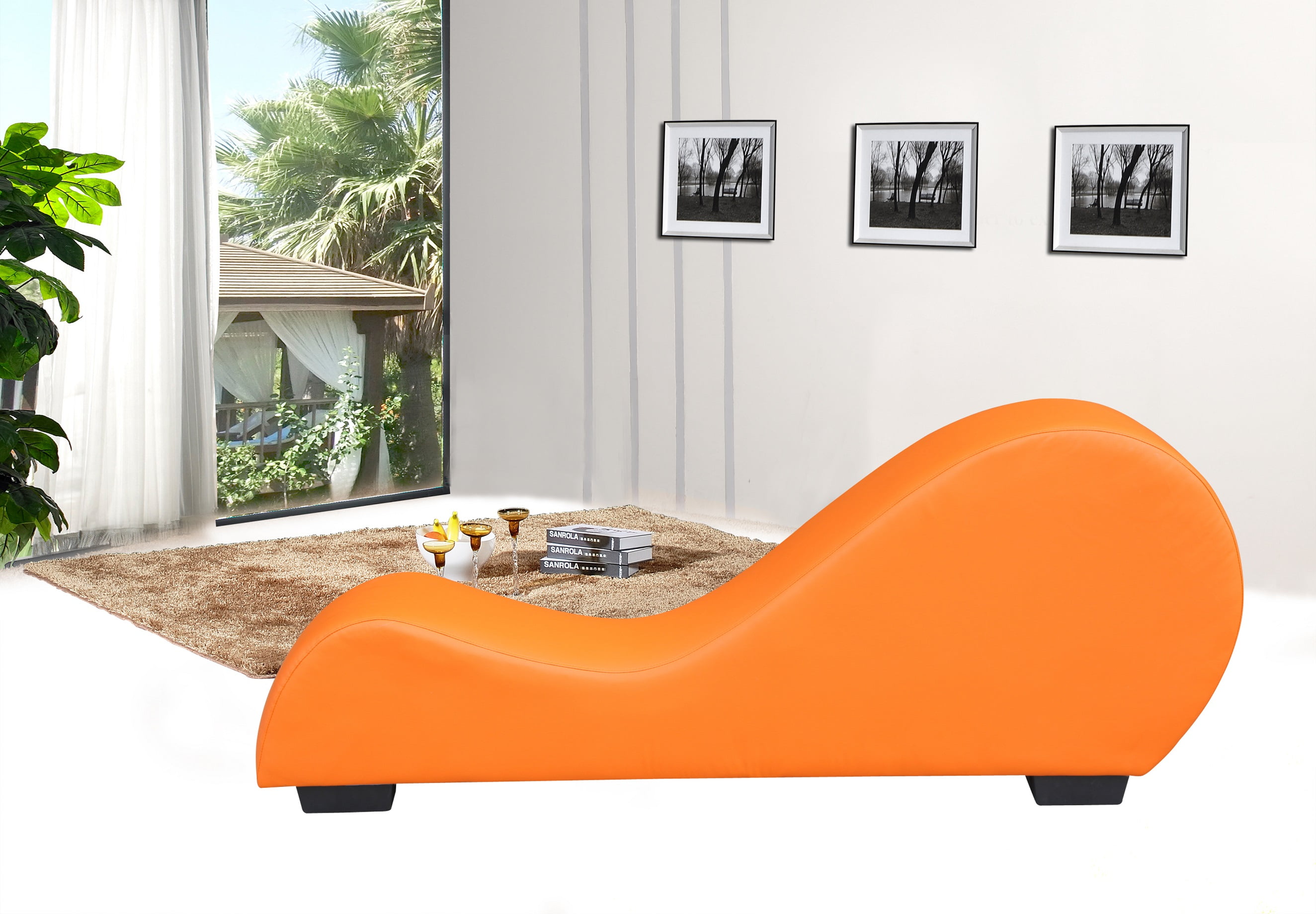 Faux Leather Yoga Stretch Relaxation Chaise