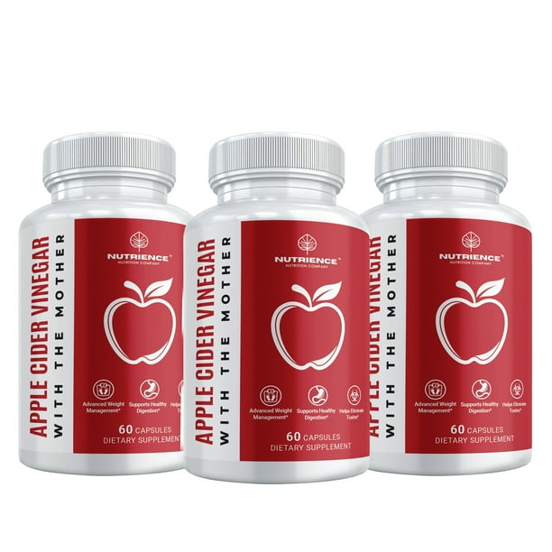 Apple Cider Vinegar Capsules with Mother (1300mg) for Natural Weight