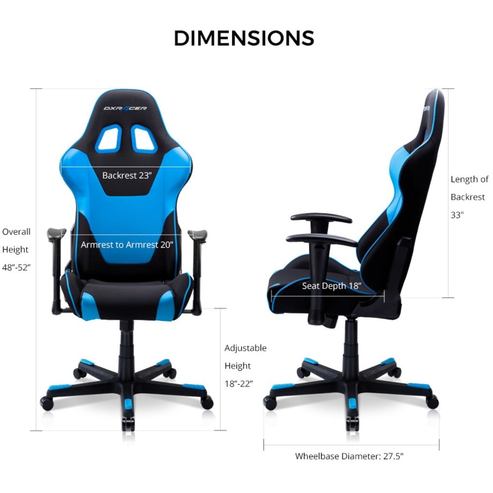 DXRacer Gaming Chair Racing Computer FD101, Series Formula Chair Lumbar Support, Black and & Headrest with Red