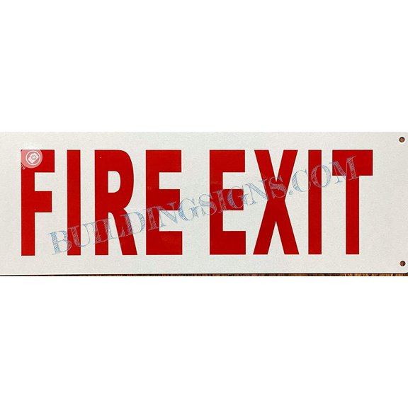 FIRE EXIT Sign (Reflective, Aluminum 4X12) (ref-2201)