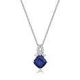 thumbnail image 2 of Jay Heart Designs 925 Sterling Silver Created Sapphire and Created White Sapphire Pendant with 18" Chain, 2 of 2