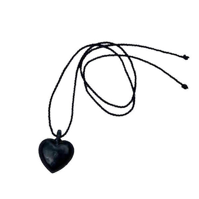 Collar de cadena con colgante de corazón de Cuero estilo coreano yuxing