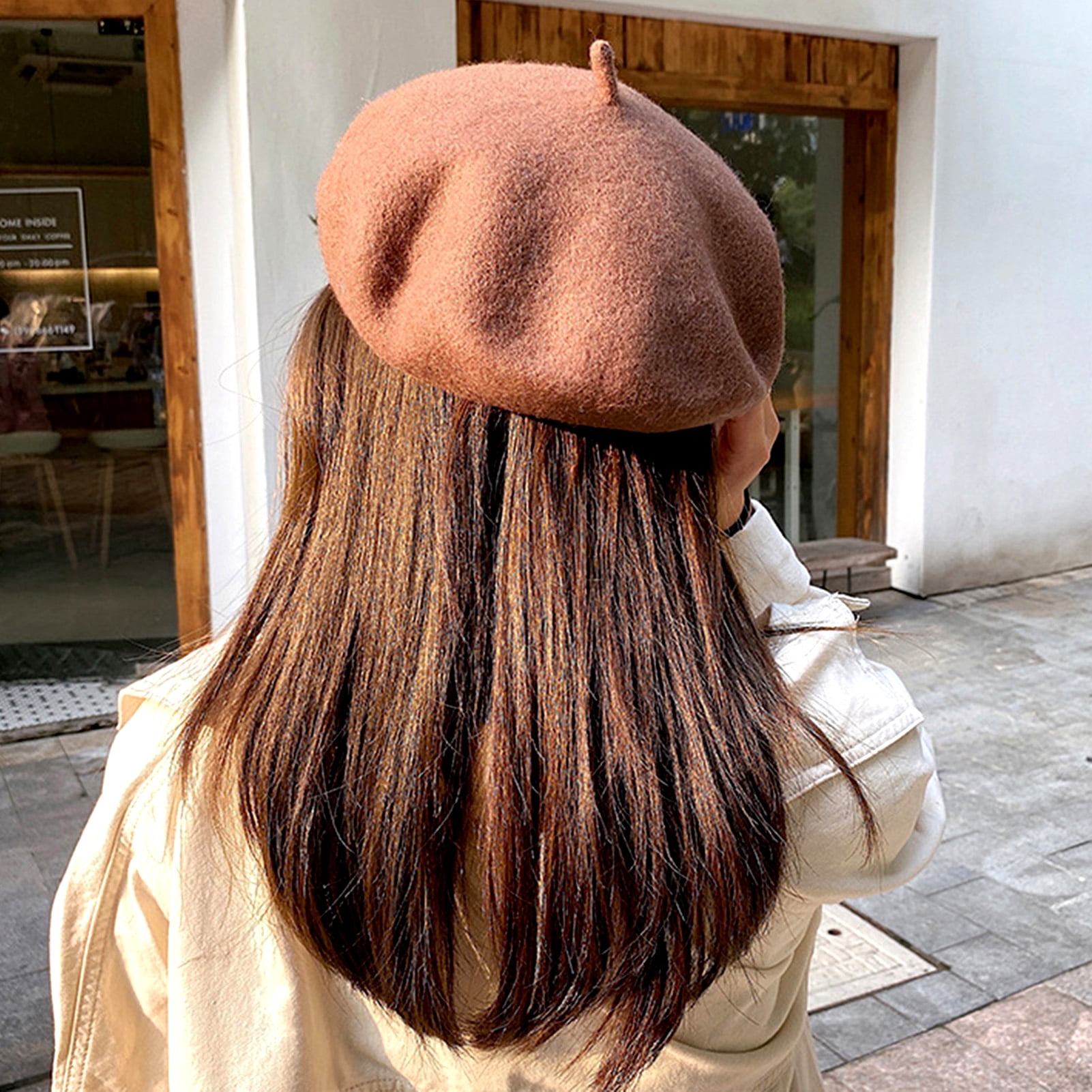 7322 Beret Hat For Women Gril Winter Hats Wool Classic Vintage Beanie Cap, Women French Beret Hat - Winter Warm Wool Artist Beanie Cap  main image 3