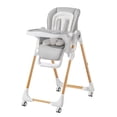 thumbnail image 1 of Tronas convertibles para bebés y niños pequeños, trona para bebé de altura ajustable, trona con bandeja extraíble, respaldo y pedal ajustables, silla de comedor portátil para bebé con ruedas bloqueabl, 1 of 5