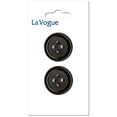 thumbnail image 1 of LA VOGUE 4-Hole Button - Black, 25 mm (0.98 in) (2-Pack), 1 of 2