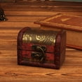 thumbnail image 2 of HBFAGFB Jewelry Box Vintage Wood Handmade with Mini Metal Lock for Storing Treasure Pearl, 2 of 3