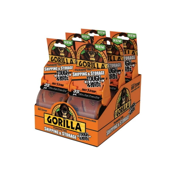 Gorilla Dispenser with packaging tape (6 rolls) 2.88 in x 105 ft