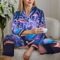 thumbnail image 6 of Honeii Book Glowing Mushrooms print Women's Pajama Sets Long Sleeve Button Down Sleepwear Nightwear Soft Pjs Lounge Sets-Medium, 6 of 7