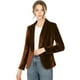 thumbnail image 1 of Abrigo de Oficina Allegra K Chaqueta de Terciopelo con Botones y Cuello Chal Marrón M, 1 of 7