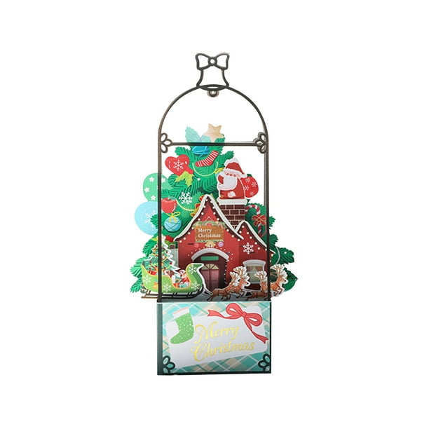 Lolmot Cartes de Noël Vierges avec Enveloppes Pvc 3D Carte de Voeux Ornements Noël Papier à la Main Sculpture Bénédiction Message Carte