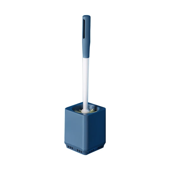 Toilet Brushes and Holders Dead Corner Toilet Brush Bathroom Cleaning Brush Toilet Long Handle Wall-Mounted Plastic Soft Bristle Brush Set with Base