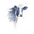 thumbnail image 2 of Pinto, Patricia 11x14 White Modern Wood Framed Museum Art Print Titled - Watercolor Blue Cow, 2 of 4
