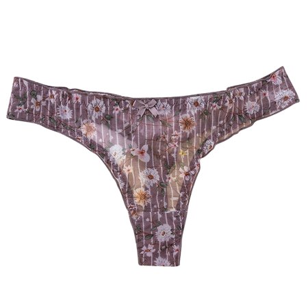 

Women Soft Panties Lace Printed Thong Transparent Low Waist Women Skin Breathable Briefs Underpants 2023
