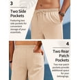 thumbnail image 5 of COOFANDY Men's Linen Pants Drawstring Casual Loose Fit Beach Summer Yoga Pants Lightweight Linen Trousers, 5 of 6